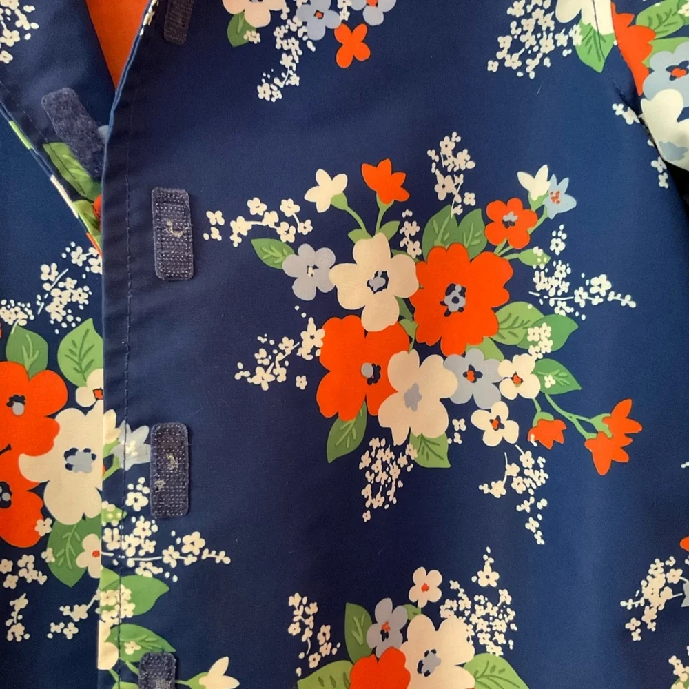 Gymboree Blue Floral Raincoat, Size L.